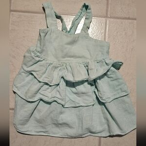 Vintage Blue Ruffled Tiered Sleeveless Sundress